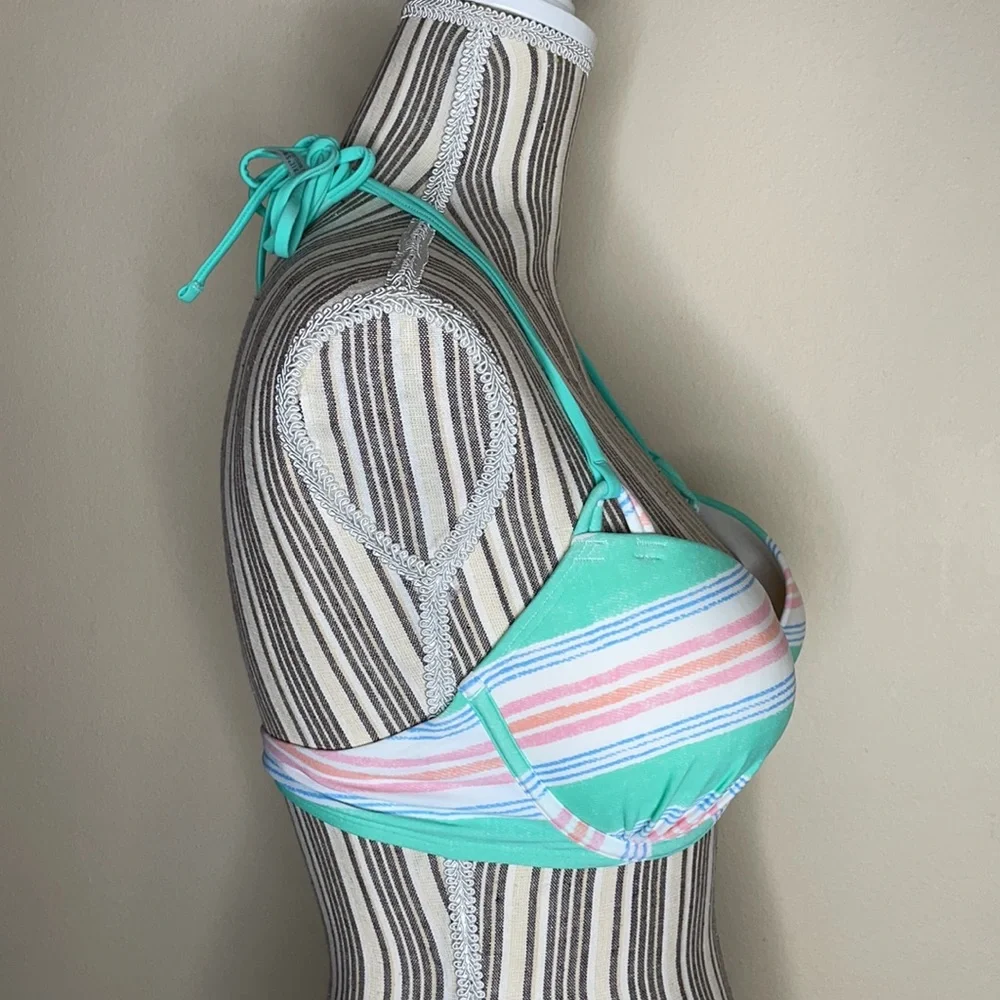 New Aerie Swim Halter Bikini Top 36C Multicolor - Picture 4 of 10